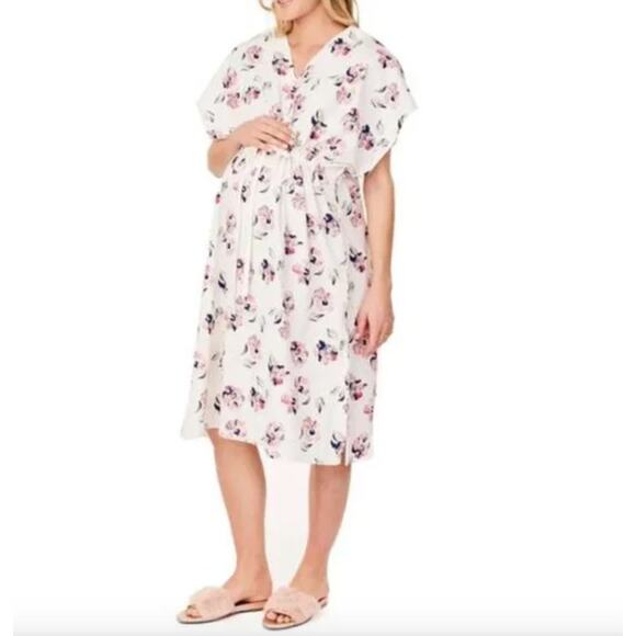 NWOT James Fox Co. X Ingrid & Isabel Maternity Hospital Nursing Gown | One Size - Picture 1 of 10